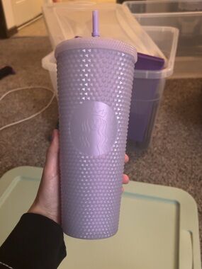 Starbucks Lavender Studded Cold Cup with Matching Straw